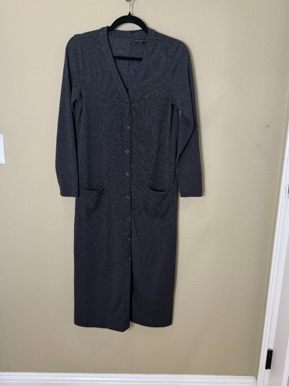 Banana Republic Charcoal Grey Longline Cardigan Duster Sweater Size XS